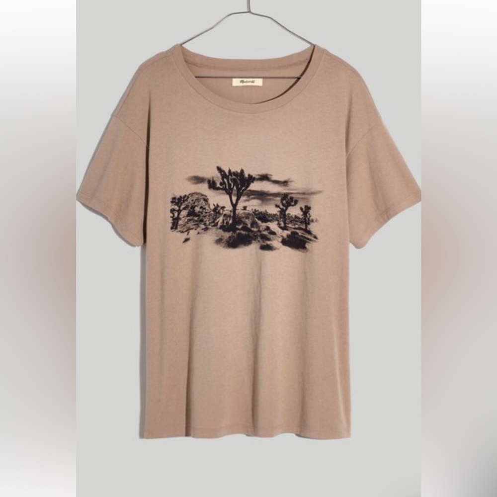 Madewell Joshua Tree Graphic Softfade Cotton Oversized Tee Large NWT